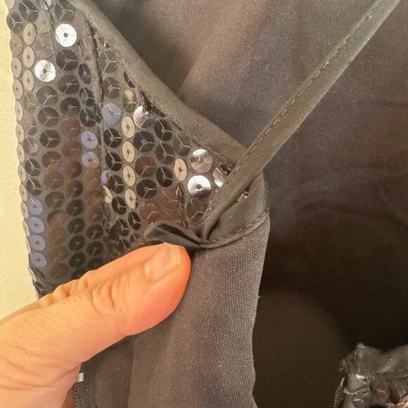 Vintage 90's LAUNDRY by Shelli Segal Black Sequin Slip Dress (Size 2) - Picture 8 of 8